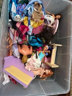 Large Barbie lot. Dolls, furniture, clothes, and accessories.